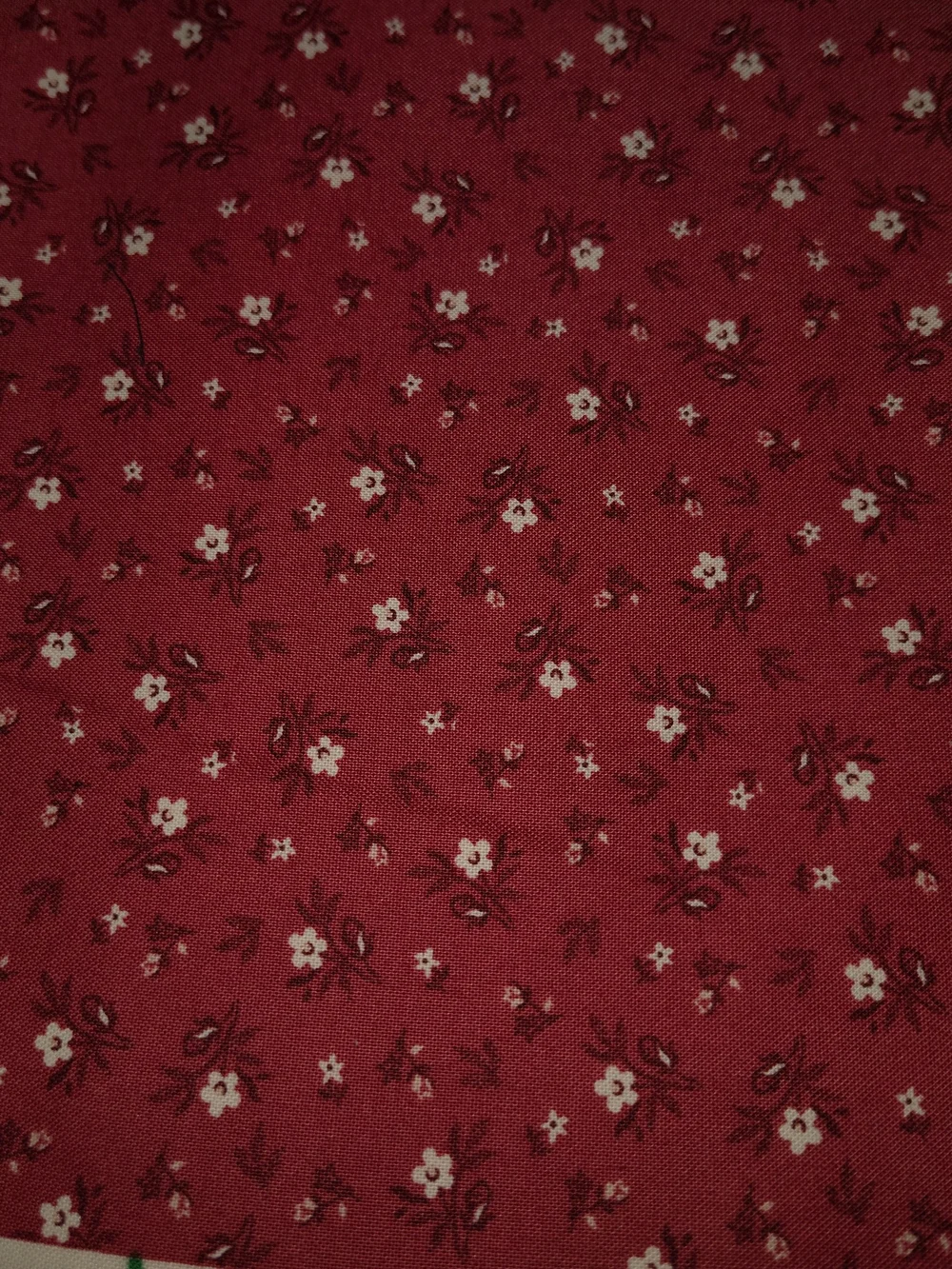 Red Floral Cotton Fabric Panel - Hometown Americana. 44 Wide By 2 And 1/2 Yds